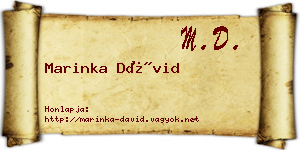 Marinka Dávid névjegykártya